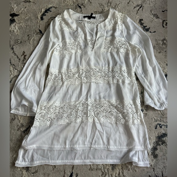 BCBGMaxAzria Ivory Lace Tunic - Picture 1 of 4